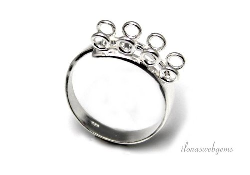 Sterling zilveren ring met 8 oogjes ca. 25x6.5mm