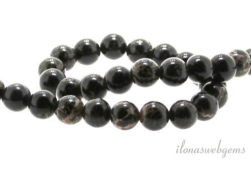 Jasper beads black melê around 8mm