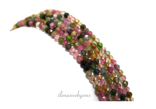 Tourmaline beads rainbow mini faceted around 2mm