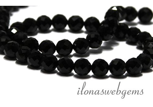 Onyx beads round facet approx. 8mm AAA