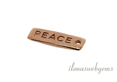 Rosé Vermeil bedeltje 'PEACE' rosé ca. 14x5mm