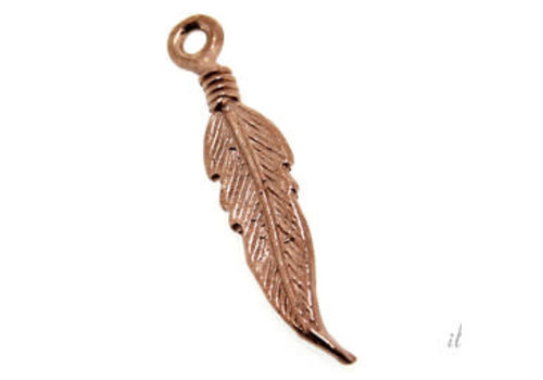 Rose Vermeil feather approx. 28x6mm
