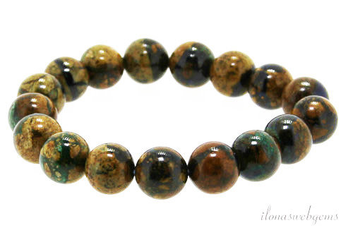 Tibetan Agate 10mm Green Banded Bead Strand - Bead Inspirations