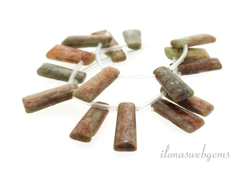 Kyanit Perlen Seitenbohrer ca. 25x10x4,5mm