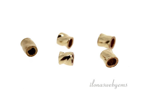 1x 14/20Goldfilled knijpkraaltje twisted ca. 2x2mm