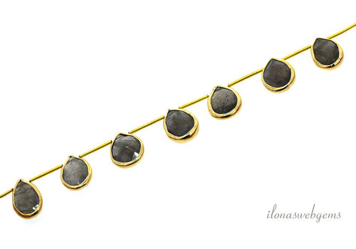 1 stuk Vermeil hanger met Labradoriet ca. 15x11x4mm