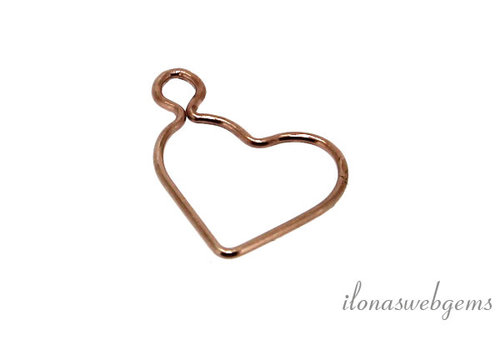 14/20 Rose Gold filled heart charm approx. 15.5mm