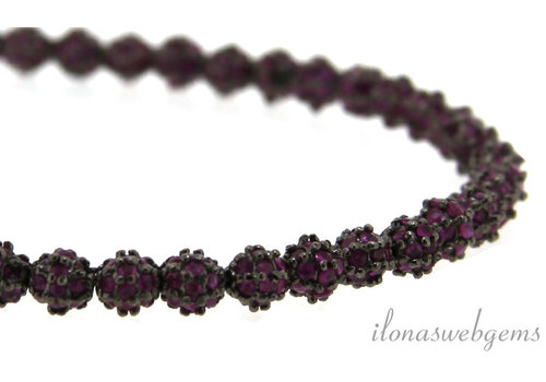 Sterling zilveren kraal met Robijn 2