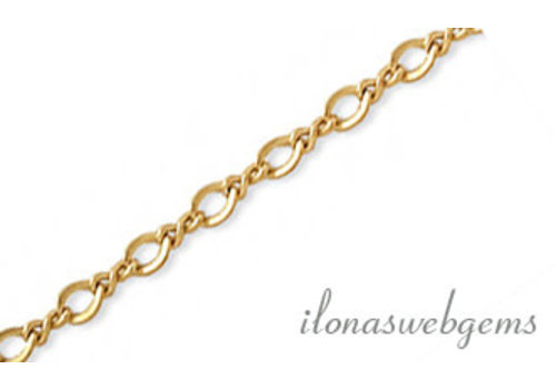 1cm 14/20 Gold filled schakels / ketting ca. 3x2mm