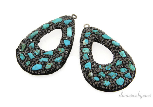 1 Paar Ohrringe aus Schlangenleder, ca. 50 x 30 mm