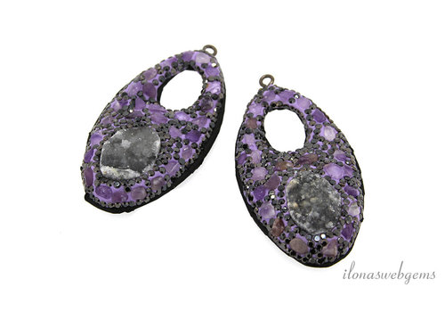 1 pair of snakeskin earrings, approx. 52x30mm