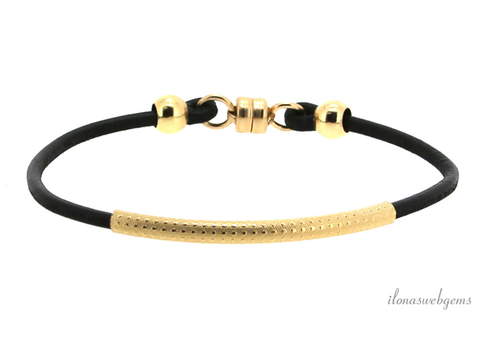 Inspiration: Leather bracelet with Gold Filled tube bead