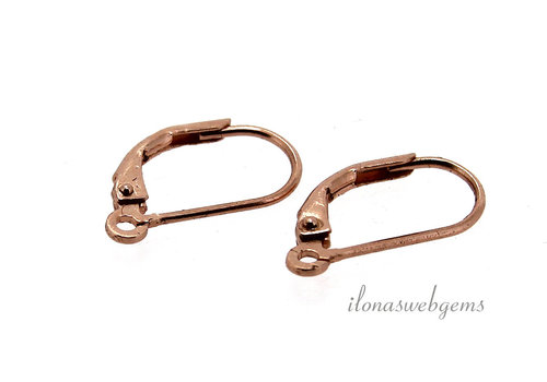 1 pair of rose vermeil earring hooks approx. 16mm