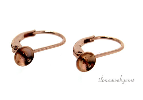 1 Pair of Rosé vermeil earwires approx. 16mm