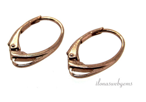 Ohrringhaken aus rosa Vermeil, ca. 17 mm