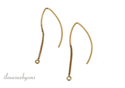 1 paar 14/20 Goldfilled doortrek oorhangers met gesloten oogje