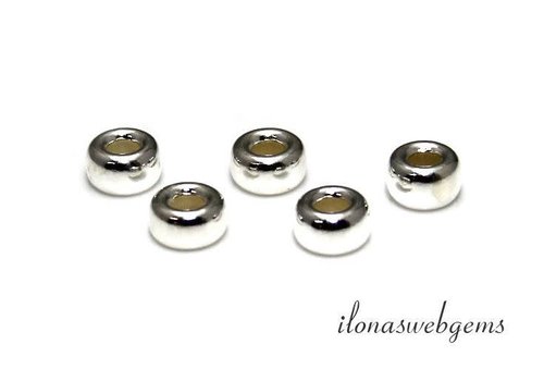 Sterling zilveren rondel ca. 3x1.5mm