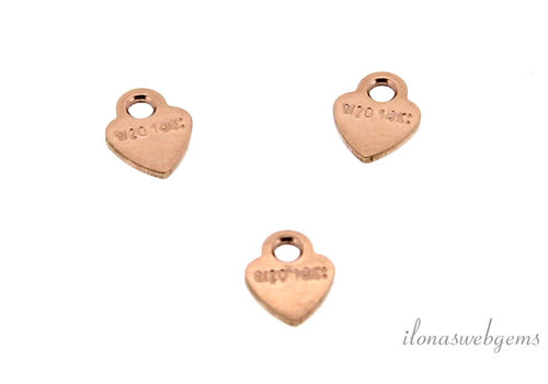 1x 14/20 Rosé gold gefülltes Etikettenherz ca. 3,5mm