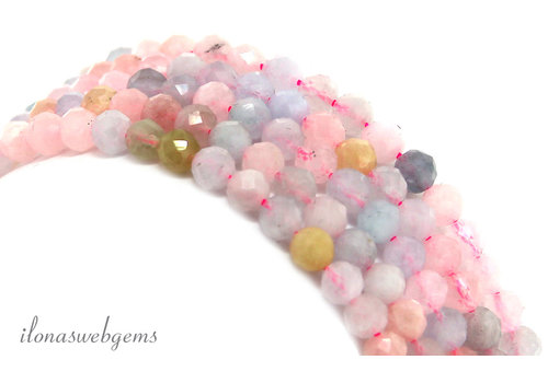 Morganite beaded facet around ca. 4mm AA quality cut
