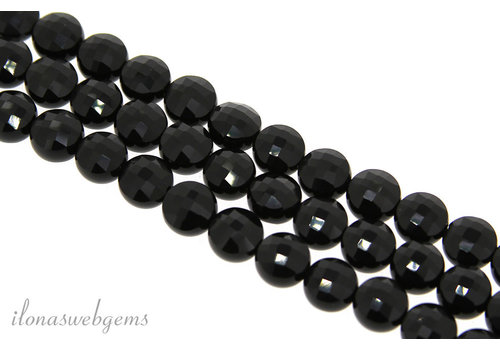 1x Onyx kraal coin facet ca. 8mm