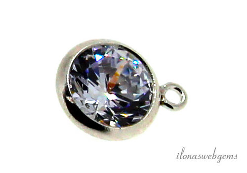 Sterling Silber Anhänger mit Zirkonia 6mm