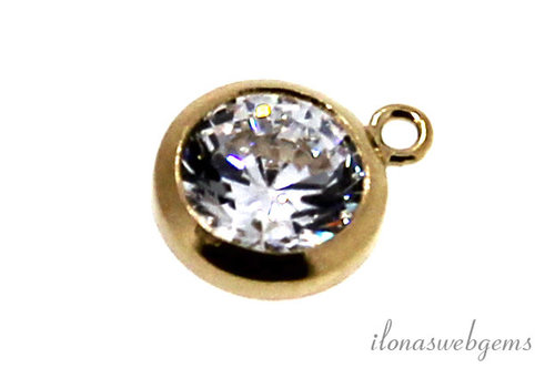 Goldgefüllter Anhänger mit Zirkonia 6mm