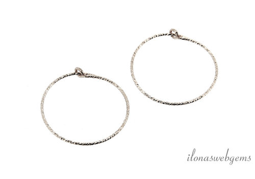 1 Paar Kreolen aus Sterlingsilber, ca. 20 mm