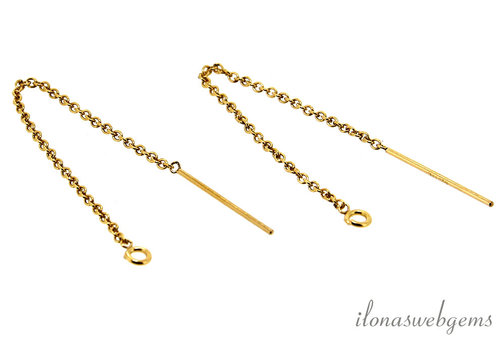 1 pair of 14/20 Gold filled pull-through earrings with open eye approx. 80mm
