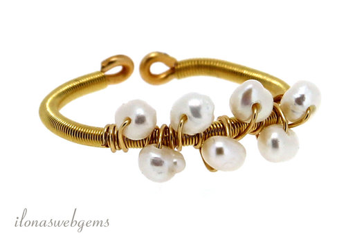 DQ ring with freshwater pearls approx. 3.5mm
