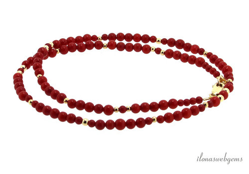 Inspiratie collier / armband in 1 - rood Koraal
