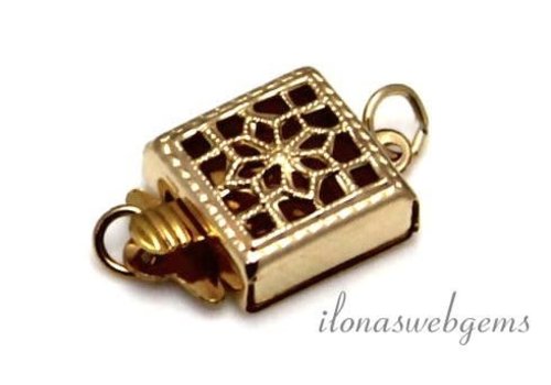 14k/20 Gold filled filigree box clasp approx. 8x8mm