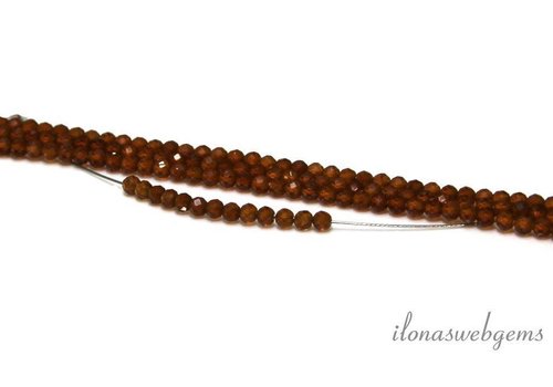Hessonit Granat Perlen facettiert um 2,5 mm AA-Qualität geschnitten