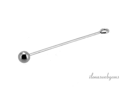 Sterling silver change pin with screw ball approx. 25x0.65mm