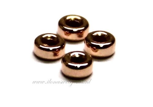 Rosé 14k/20 Gold gefülltes Rondelle ca. 4x2mm