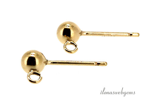 1 paar 14/20 Gold filled oorknopjes 4mm