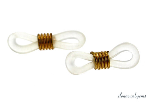 1 Paar Brillengummis weiß - goldfarben