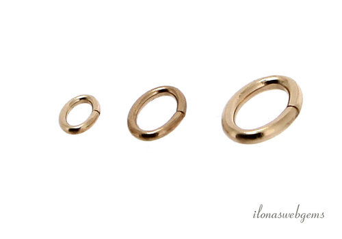 Gold filled lock-in eyes oval approx. 5.5x3.5x0.75mm