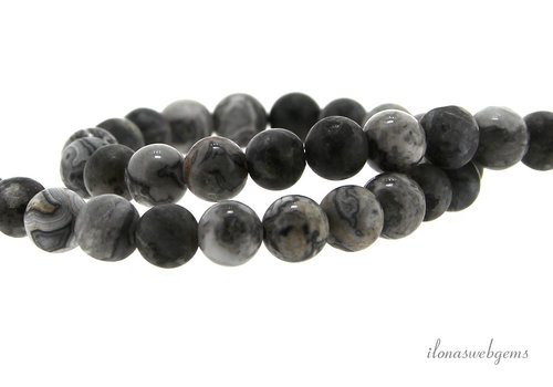 Graue Perlenmischung um 8mm