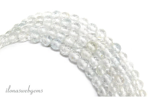 Rock crystal beads faceted around 3mm