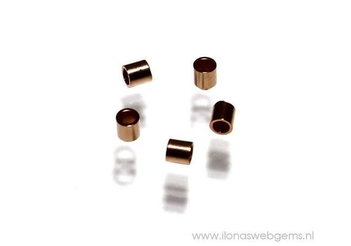 1 stuk 14k/20 Rosé Goldfilled knijpkraaltje ca. 1.5x1mm