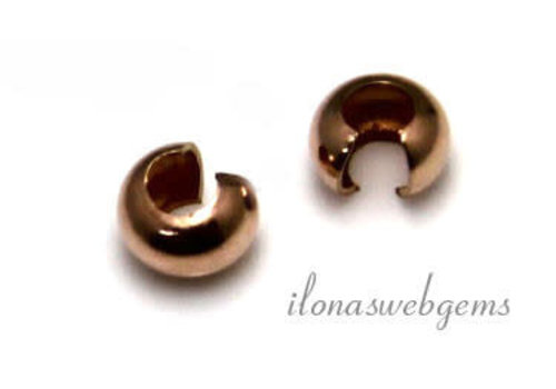 1 piece 14k / 20 Rosé gold filled crimp bead cover about 3mm