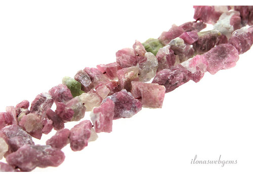 Tourmaline beads pink rough around 8x6mm