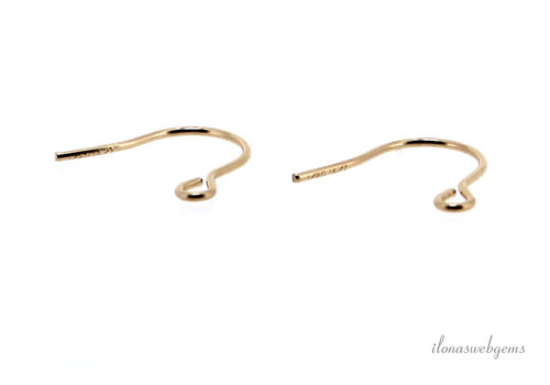 1 Paar minimalistische Ohrhaken mit 14-Karat/20-Gold-Füllung, ca. 11 x 10 mm