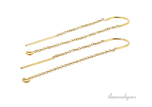 1 pair 14k / 20 Gold filled pull through earrings approx 49mm