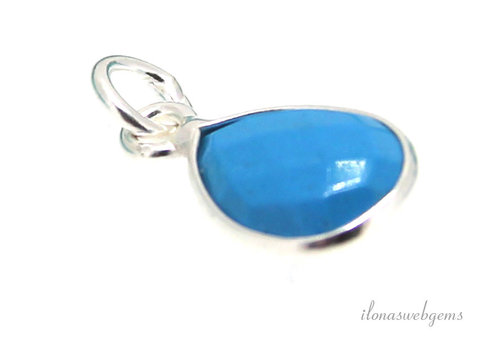 Sterling Silber Anhänger mit Türkis ca. 14,5x8x4,5mm