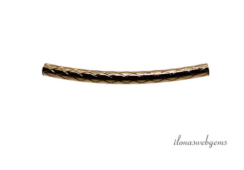 Goldgefüllte gebogene Rohrperle ca. 20 x 1,5 mm