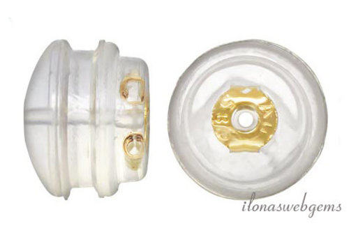 1 paar 14 karaat gouden silicone poussettes ca. 5mm