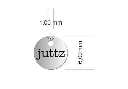 2000 stuks sterling zilveren labeltje juttz