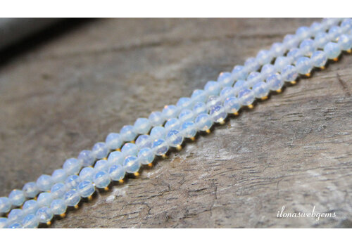 Opalite beads facet round approx. 4mm