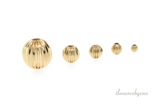14/20 Gold filled kraal "ribbel" ca. 3mm